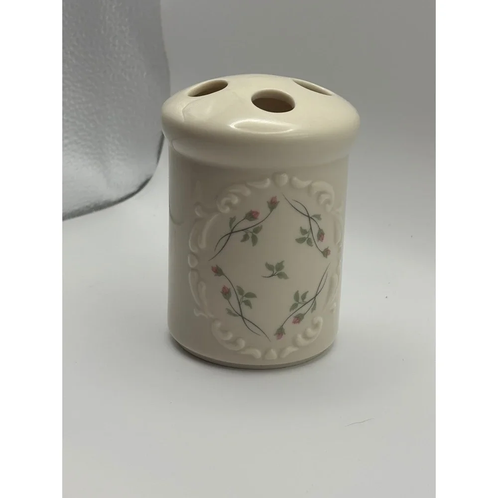 Lenox Rose Manor Toothbrush Holder Tumbler Set Floral Vanity grabdmacore cottage